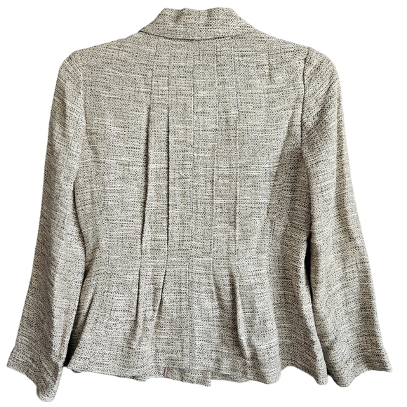 J. JILL Women's Beige Pleated Long Sleeve Buttton Front Jacket Size Small - Picture 2 of 9
